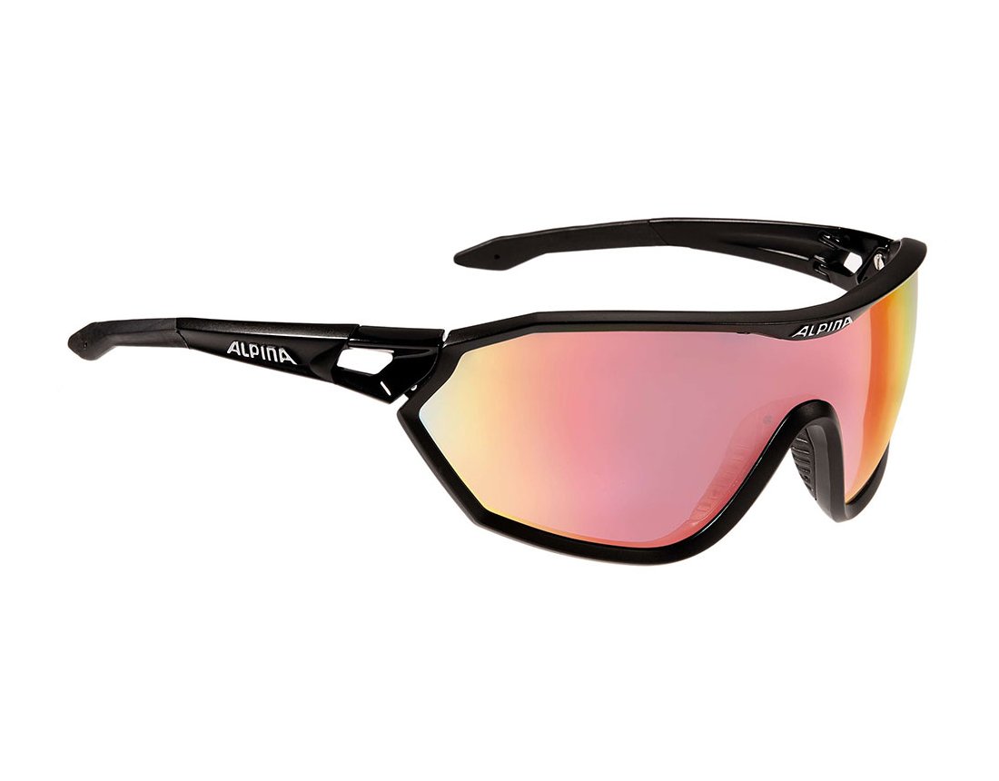 Alpina S-Way QVM+ okulary sportowe black matt/Quattro Varioflex Mirror Rainbow 