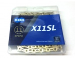 KMC X11SL Ti-N złoty łańcuch 11s + spinka 118 ogniw