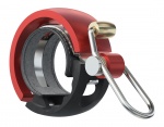 Knog Oi Luxe dzwonek rowerowy black / red Large (23,8mm - 31,8mm)