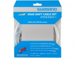 Shimano Dura-Ace Polymer pancerze i linki przerzutek R9100 + R8000 białe